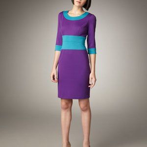 Bigio Collection Color Block 3/4 Sleeve Dress